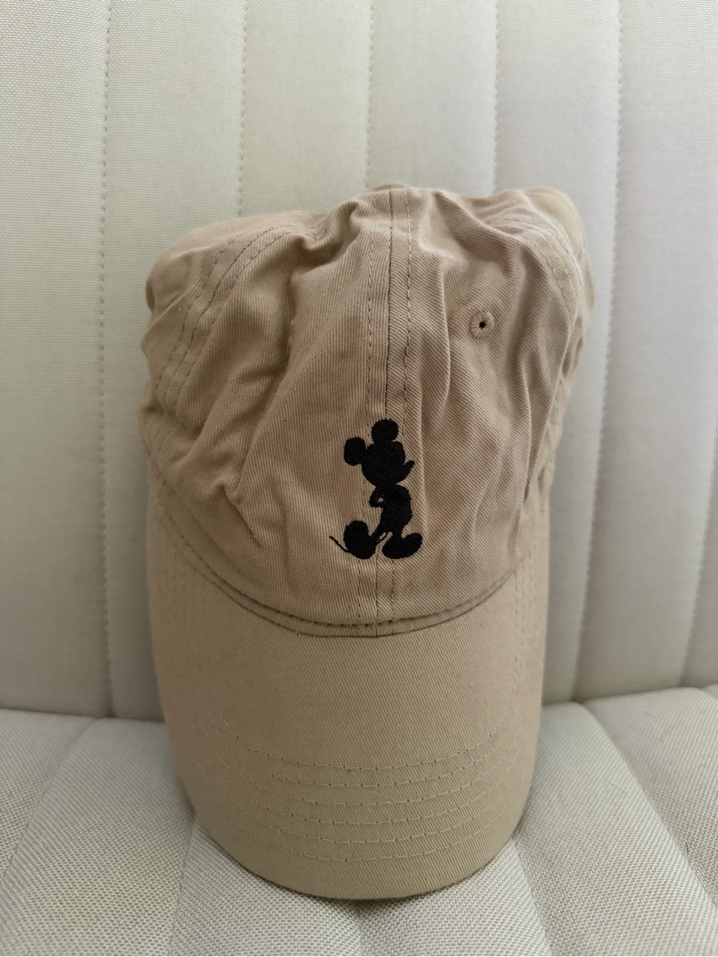 Disney Mickey Mouse Silhouette Embroidery Beige Baseball Cap